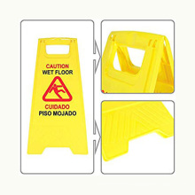 Yellow Double Sided Caution Wet Floor Sign Plastic Caution Sign Board